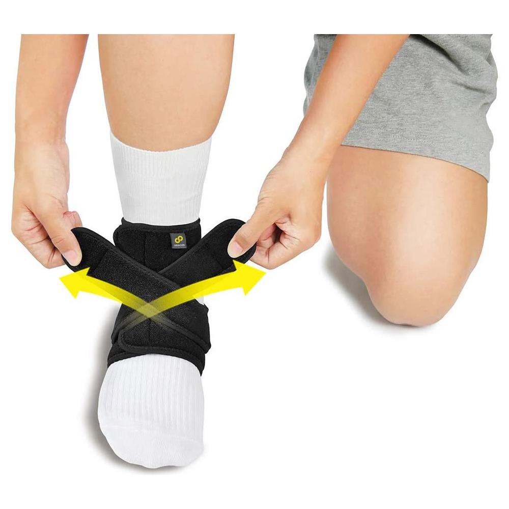 FS10 Cavigliera Per Distorsione Uomo / Donna, Caviglia Destra / Sinistra, Supporto Regolabile Con Tallone Aperto e Neoprene Traspirante, Nero L / XL - Foto 2