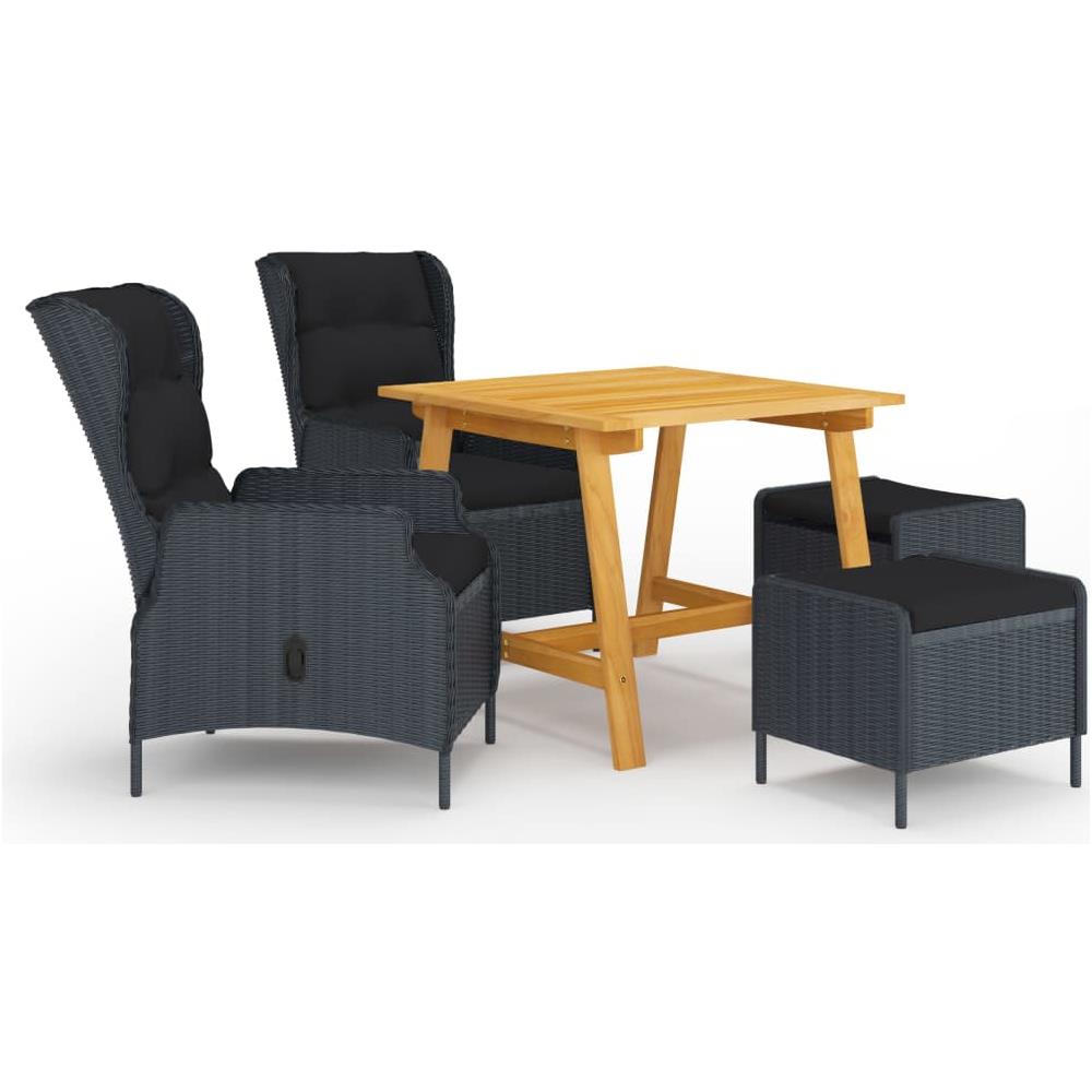 Set Mobili Da Pranzo Per Giardino 5 Pz Grigio Scuro - Foto 1