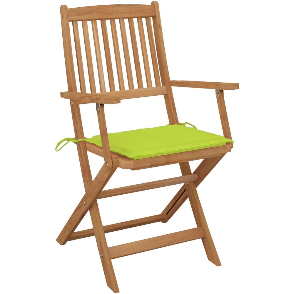 Sedie Da Giardino Pieghevoli 2 Pz Con Cuscini Massello Acacia - Foto 2