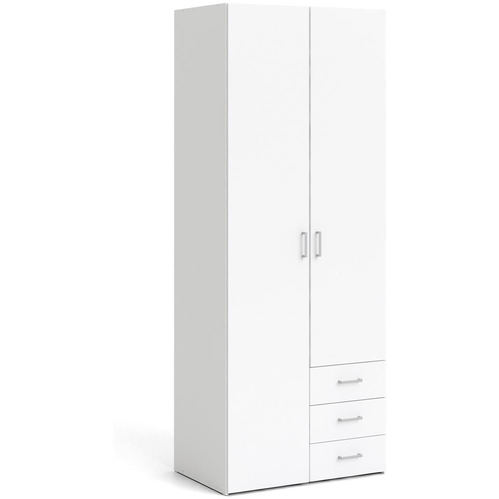 Armadio Guardaroba Dmora 4 Ante E 3 Cassetti - Bianco, 154x59x200 Cm, Per Camera Da Letto - Foto 12