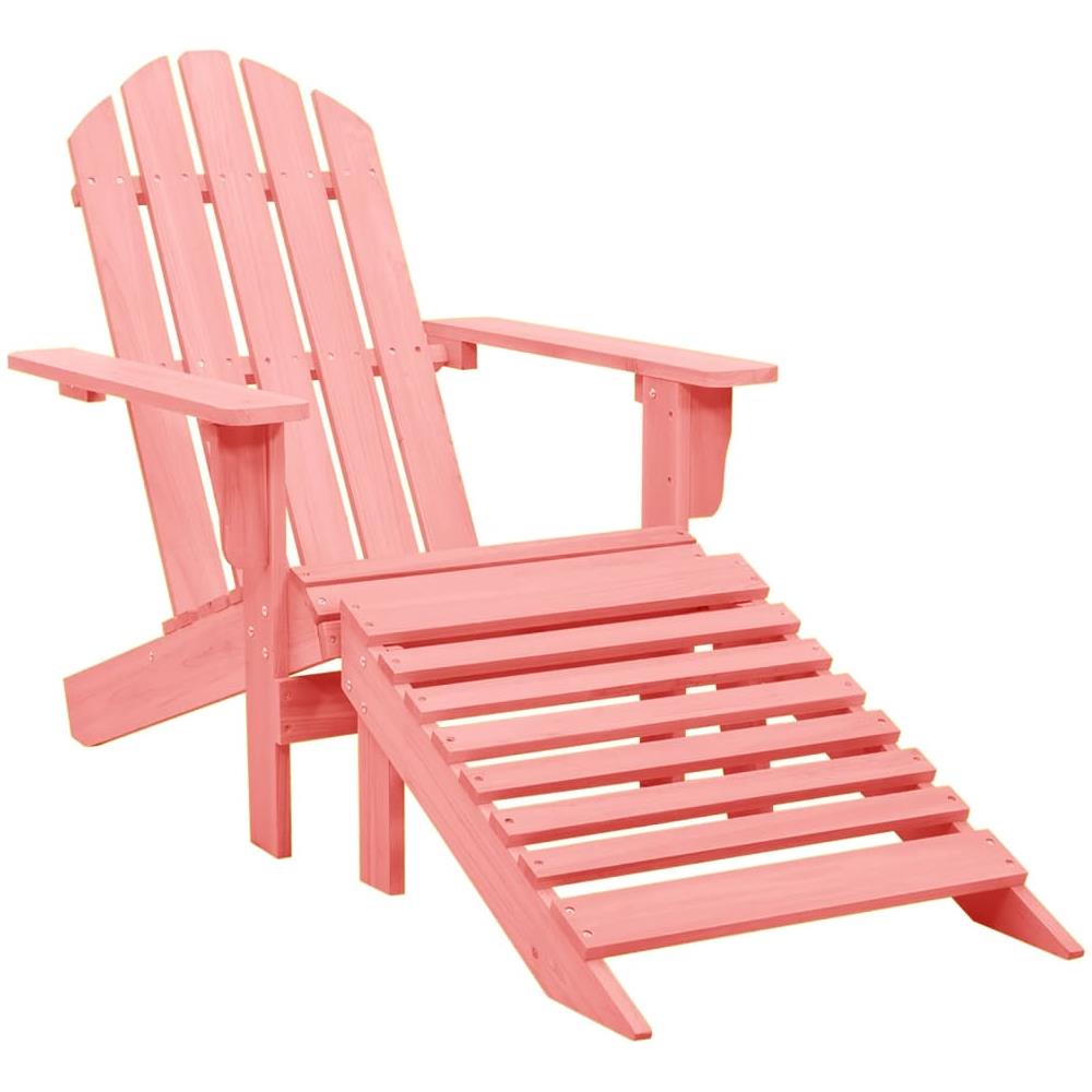 Sedia Giardino Adirondack con Ottomana Massello di Abete Rosa - Foto 1