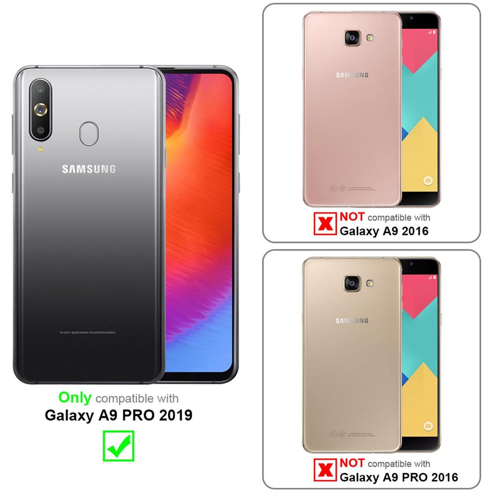 3x Pellicola Armatura A Schermo Intero Compatibile Con Samsung Galaxy A9 Pro 2019 In Trasparente Con Nero - 3x Vetro Temperato (tempered) Di Protezione Del Display In Durezza 9h Con 3d Touch - Foto 2