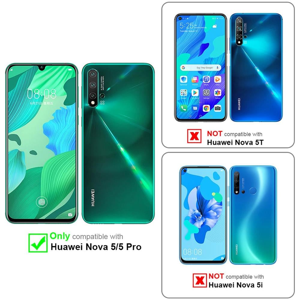Pellicola Armatura A Schermo Intero Compatibile Con Huawei Nova 5 / 5 Pro In Trasparente Con Nero - Vetro Temperato (tempered) Di Protezione Del Display In Durezza 9h Con 3d Touch - Foto 2