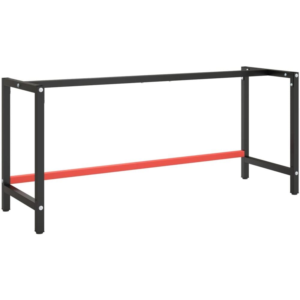 Telaio Banco Da Lavoro Nero E Rosso Opaco 180x57x79 Cm Metallo - Foto 1