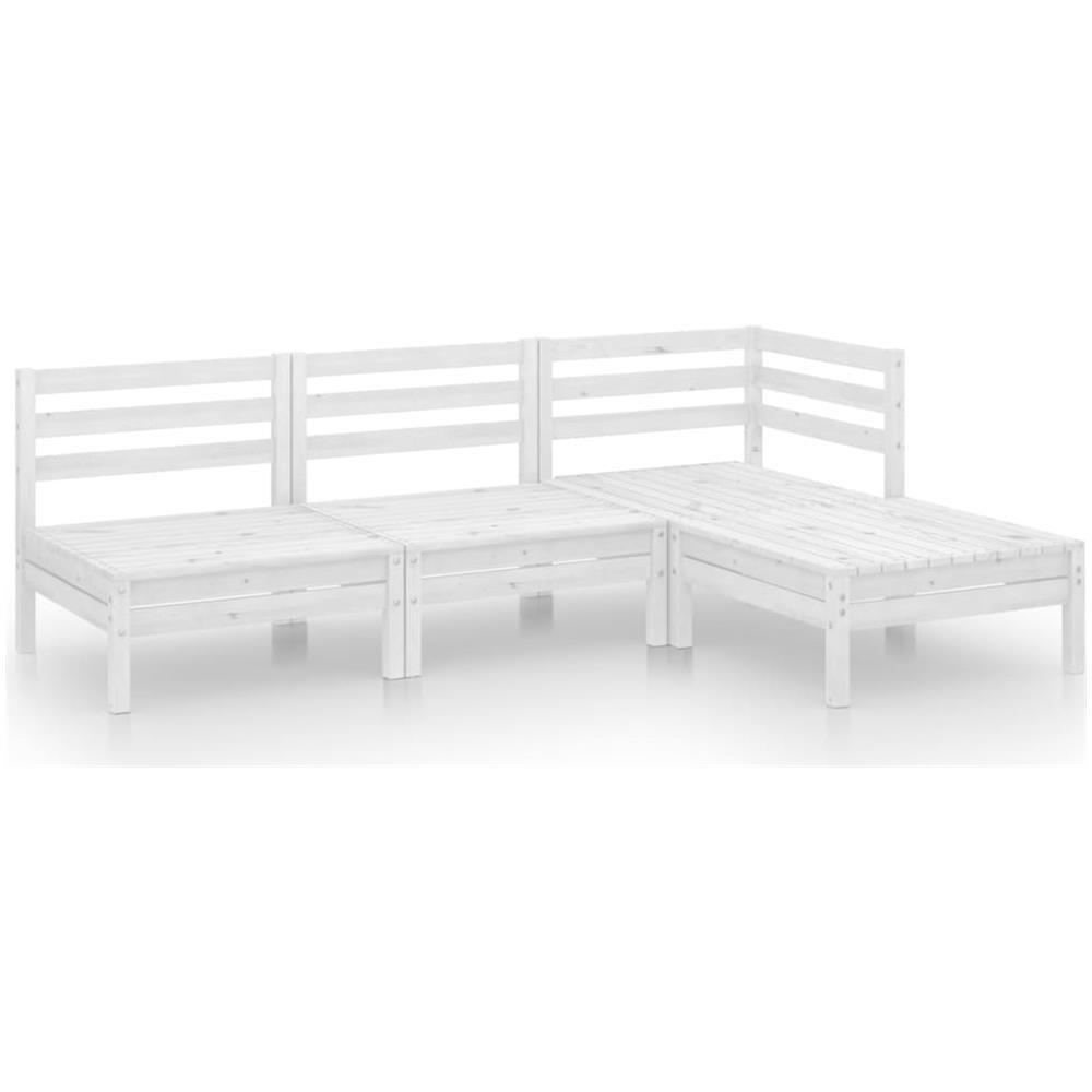 Set Salotto da Giardino 4 pz in Legno Massello di Pino Bianco - Foto 2