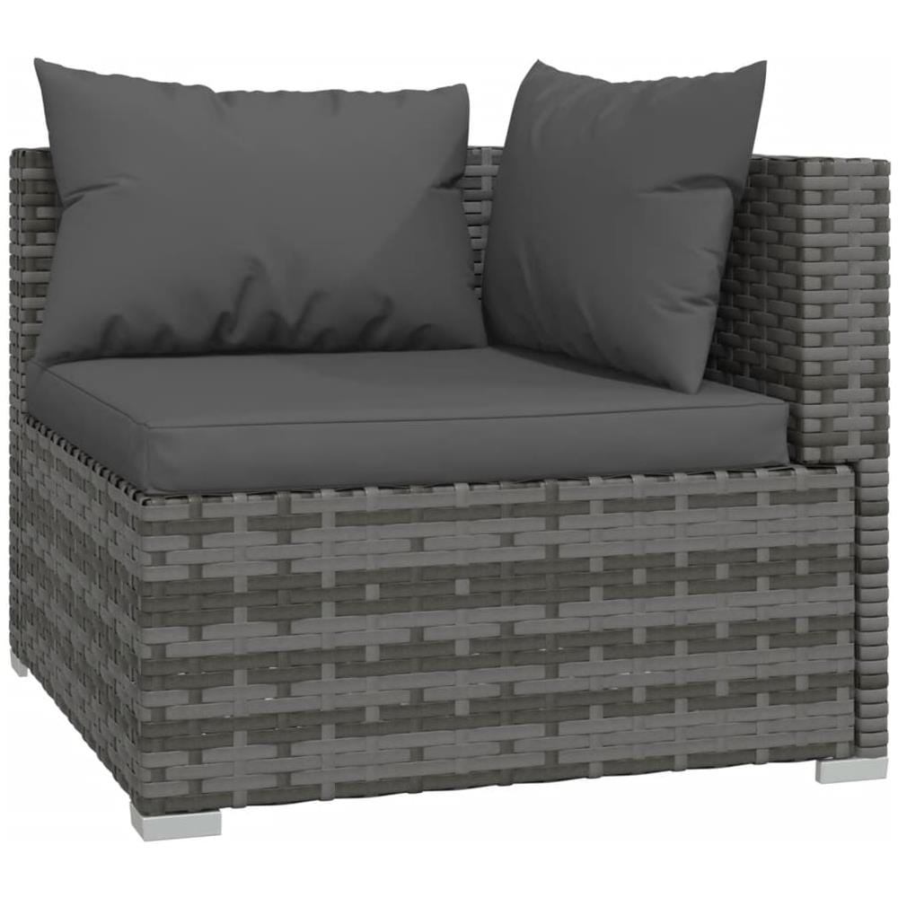 Set Divani Da Giardino 5 Pz Con Cuscini In Polyrattan Grigio - Foto 2