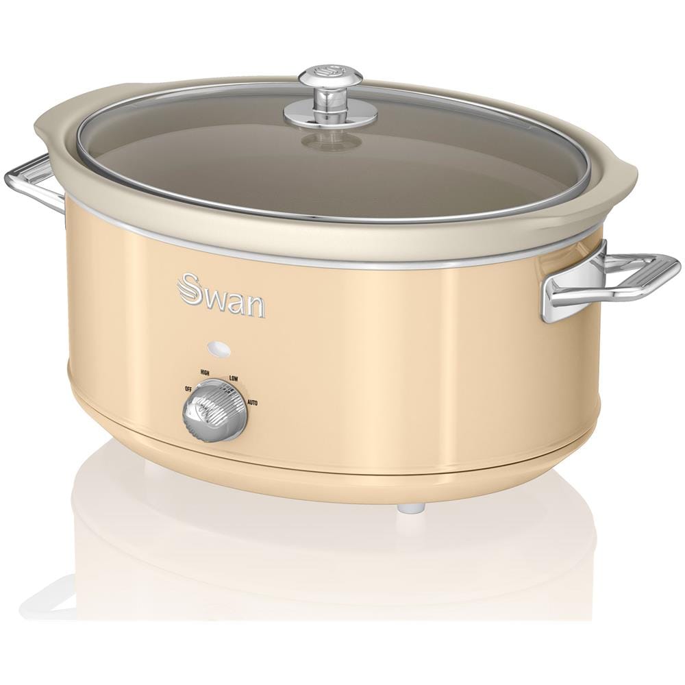 Swan Sf17031cneu Retro Slow Cooker 6,5l Pentola Rimovibile In Ceramica Antiaderente Senza Pfoa 320w Crema - Foto 7