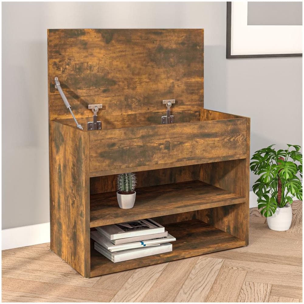 Scarpiera Rovere Fumo 60x30x45 Cm In Legno Multistrato - Foto 1