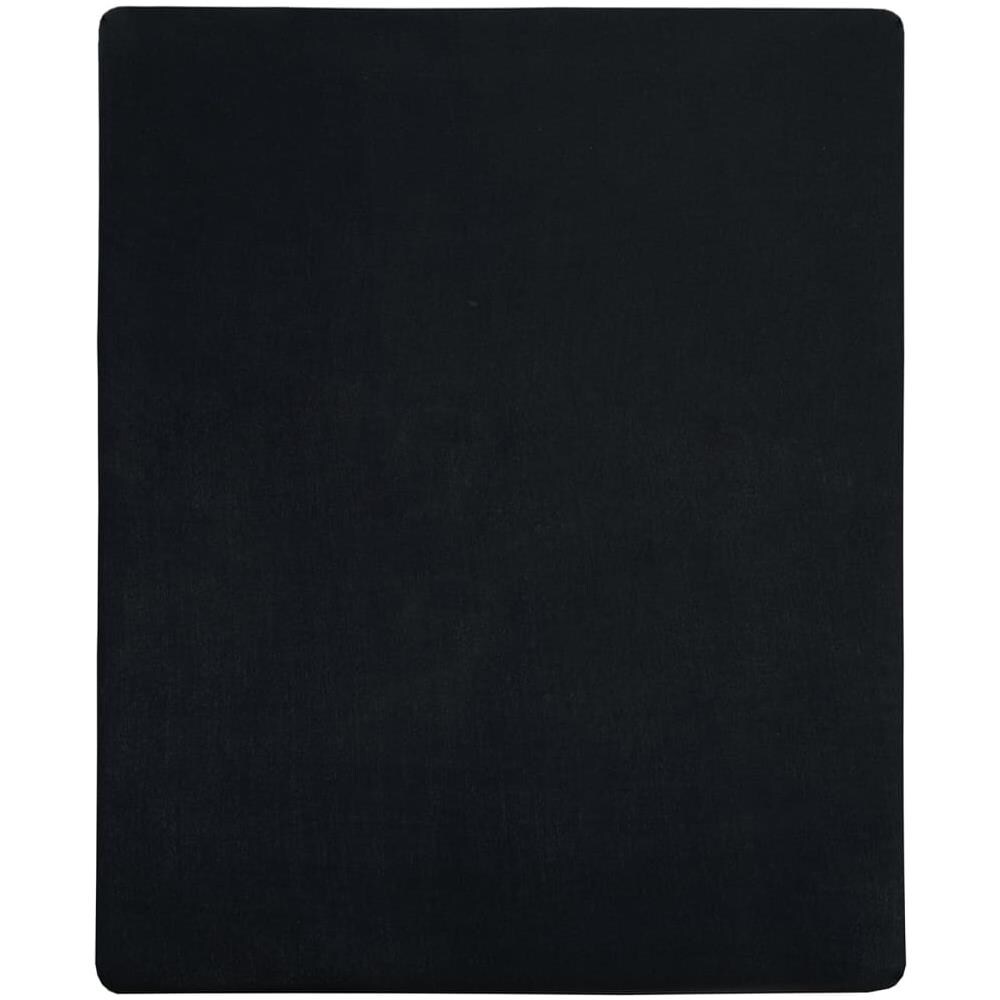 Lenzuola Con Angoli Jersey 2pz Nero 160x200 Cm Cotone - Foto 2