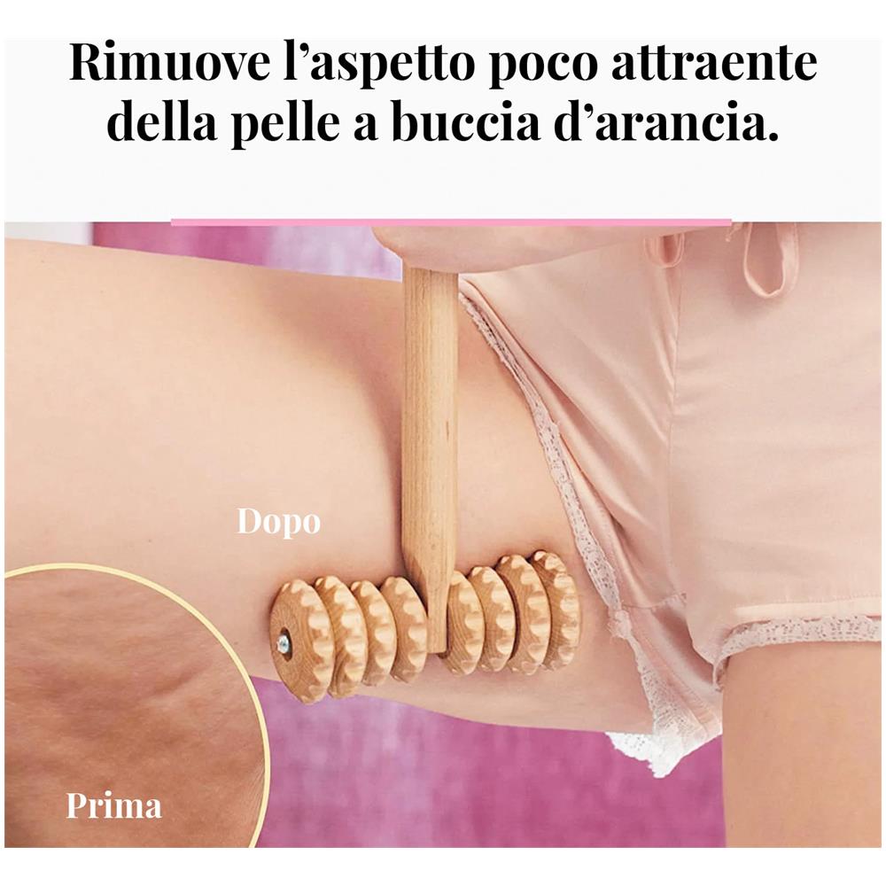Rullo Massaggiatore A Forma Di T In Legno Per La Cellulite, Massaggiatore Linfodrenante In Maderoterapia - Foto 3