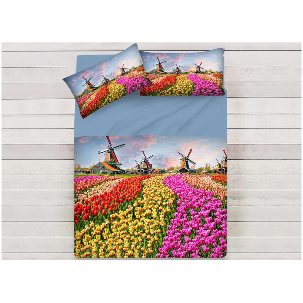 Lenzuola Copriletto Letto Sogni D''oro 100% Cotone Disegno Olanda 60 Piazza E Mezza Olanda 60 - Foto 1