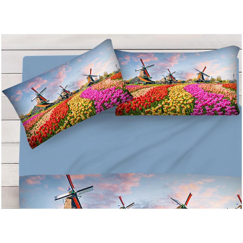 Lenzuola Copriletto Letto Sogni D''oro 100% Cotone Disegno Olanda 60 Piazza E Mezza Olanda 60 - Foto 4