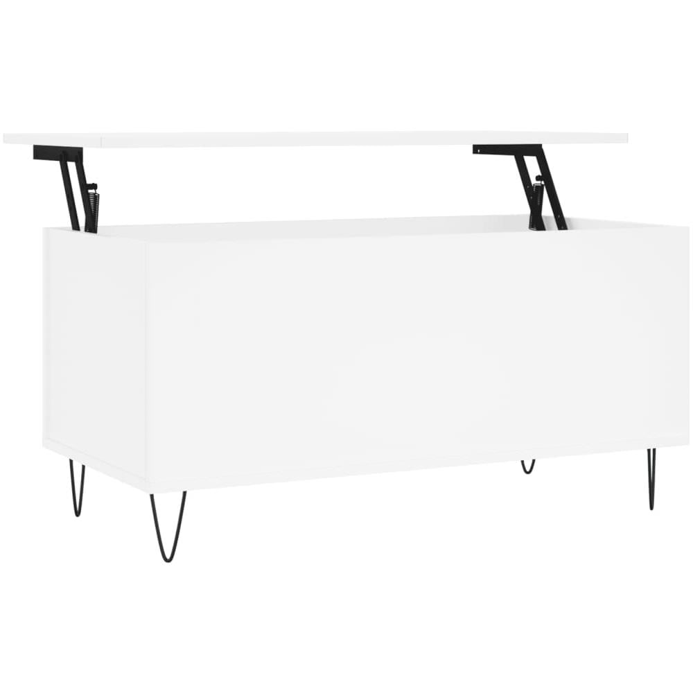 Tavolino Da Salotto Bianco 90x44,5x45 Cm In Legno Multistrato - Foto 2