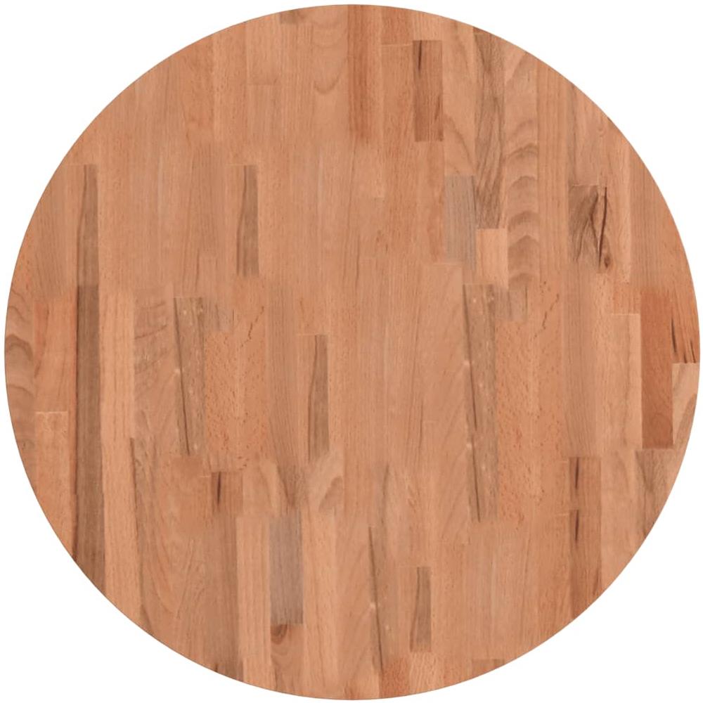 Piano Per Tavolo 70x4 Cm Rotondo In Legno Massello Di Faggio - Foto 2