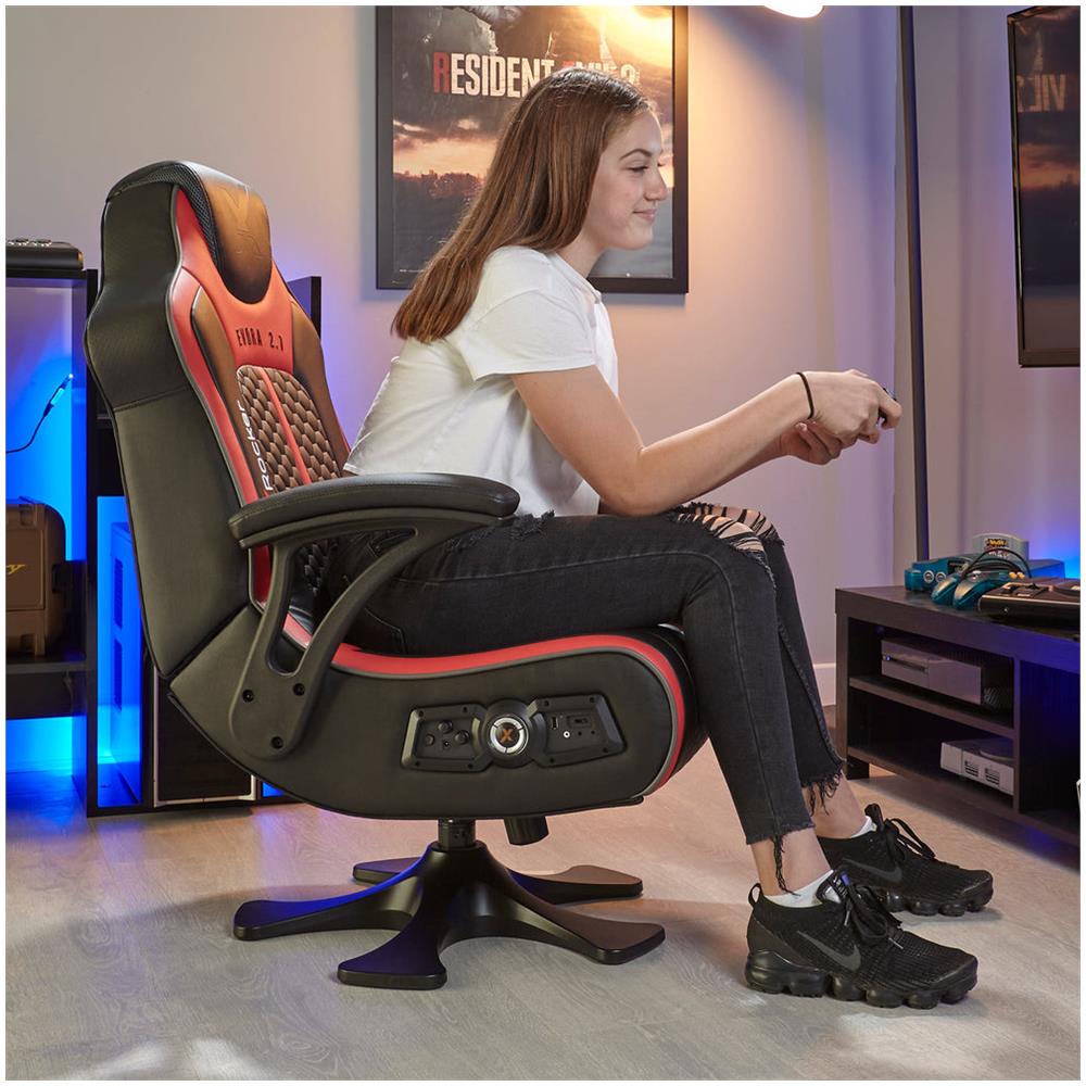 2020014 sedia per videogioco Sedia da gioco per console Sedia tappezzata Nero, Rosso - Foto 2