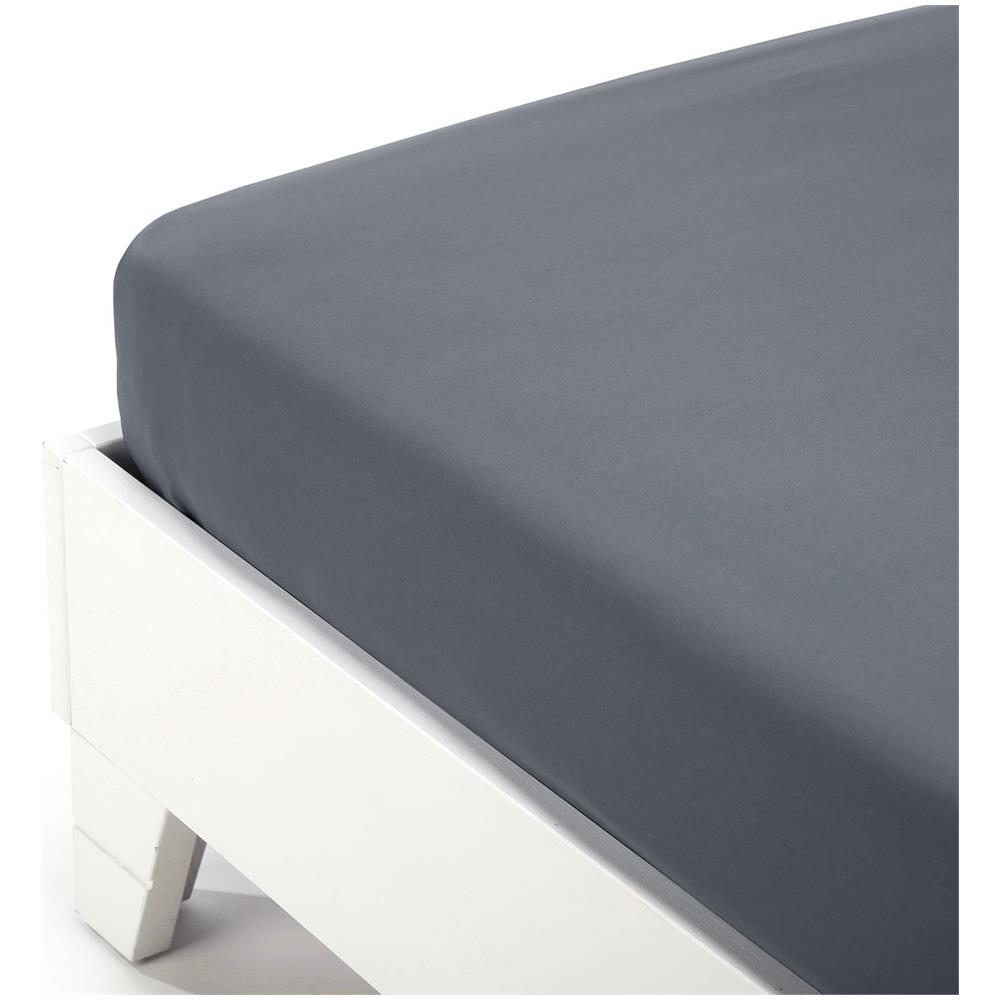 Lenzuolo Inferiore Jersey In Jersey Di Cotone Colore Grigio Misura Singolo - Foto 1
