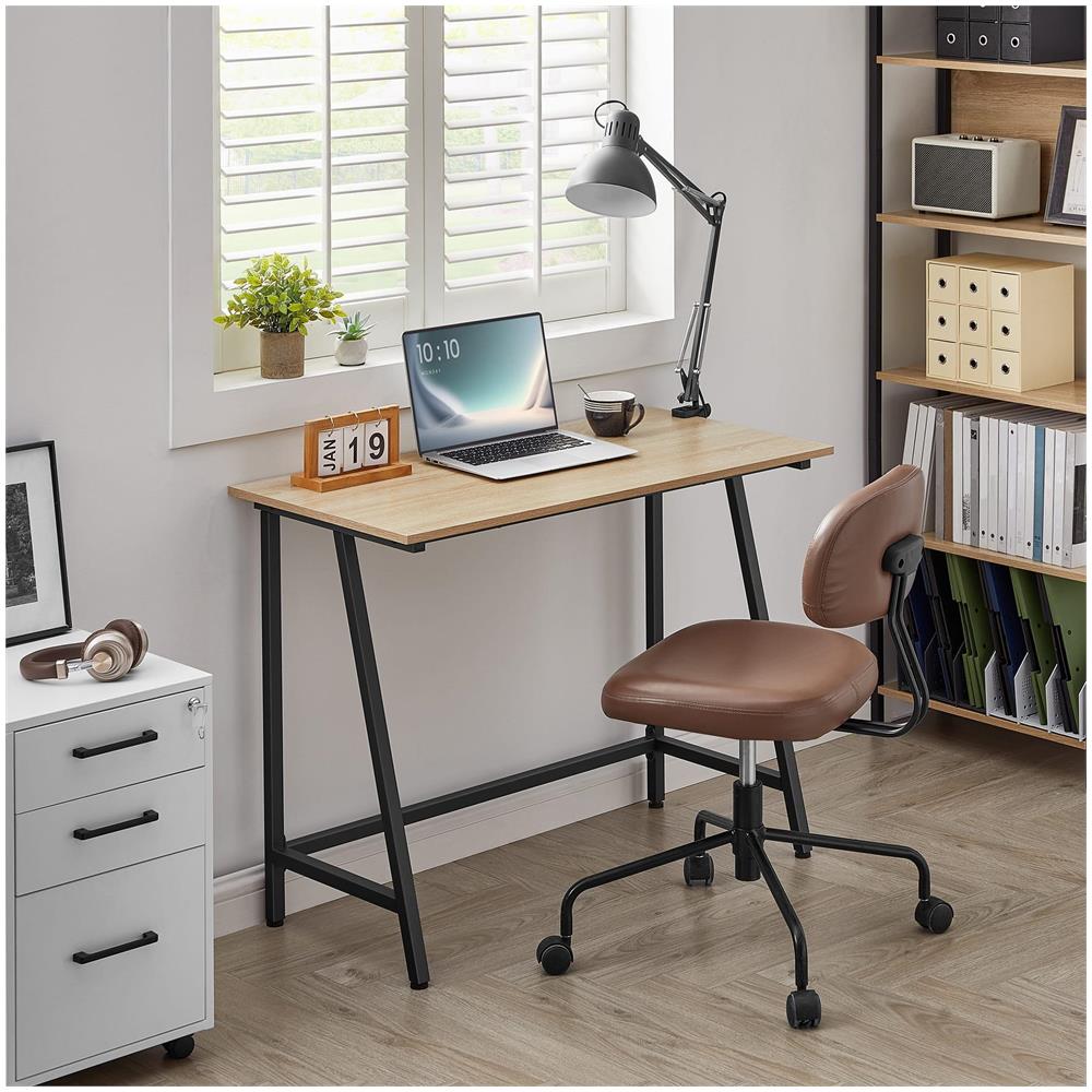 Scrivania per computer Valora - Rovere Sonoma con struttura in acciaio nero 100x50 - Foto 2