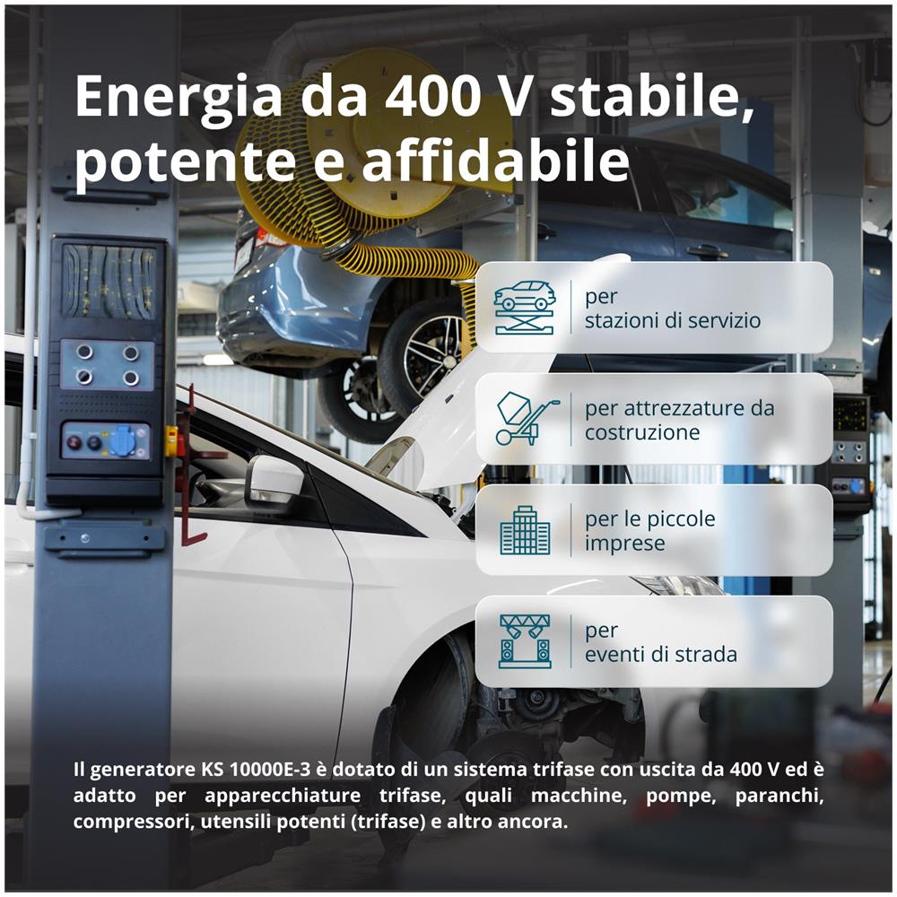 Generatore a benzina """" KS 10000E-3 Tensione, V 400 Potenza massima, kW 8.0 - Foto 1