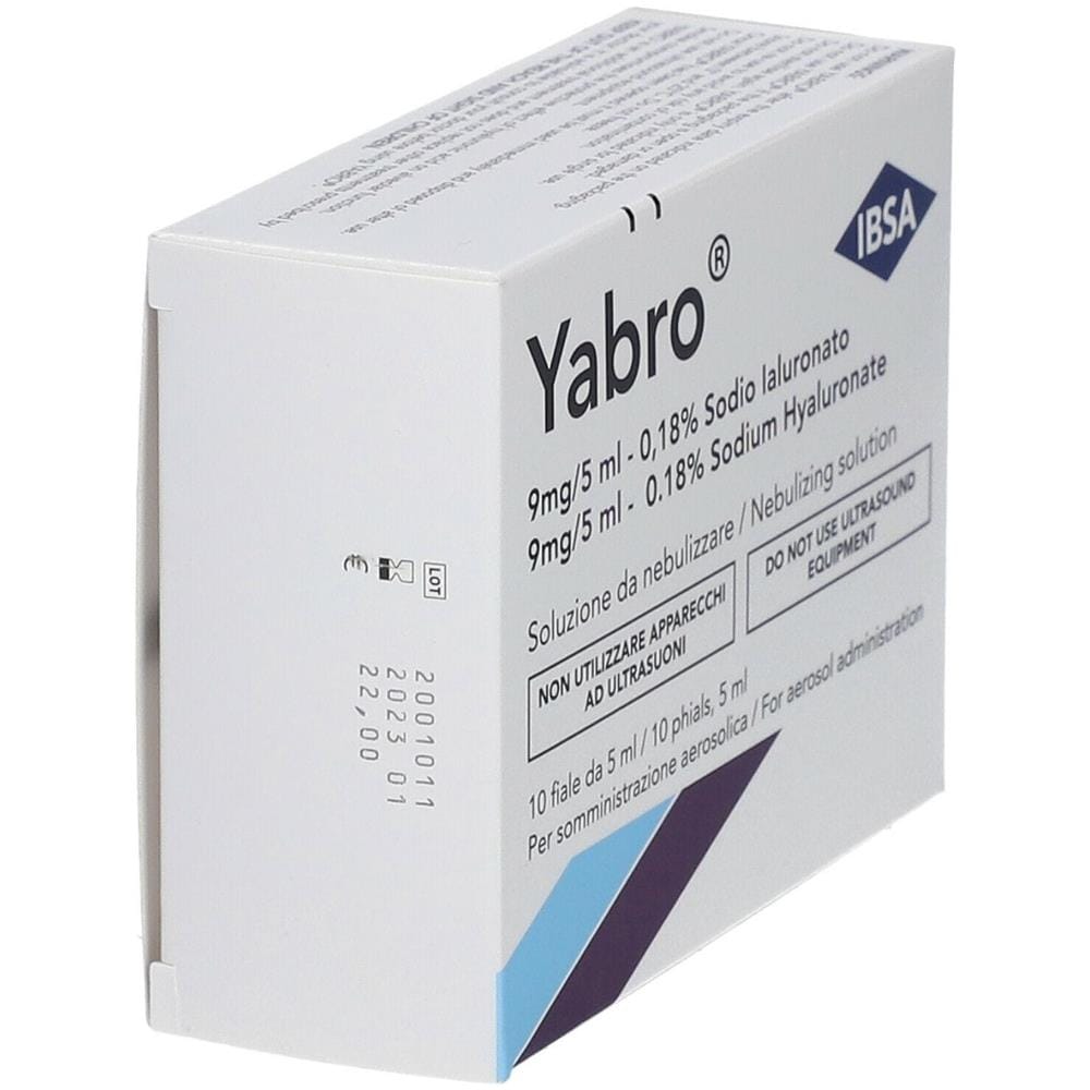 Yabro Aerosol Sodio Ialuronato 0,18% Soluzione da Nebulizzare 10 Fiale da 5 ml - Foto 1