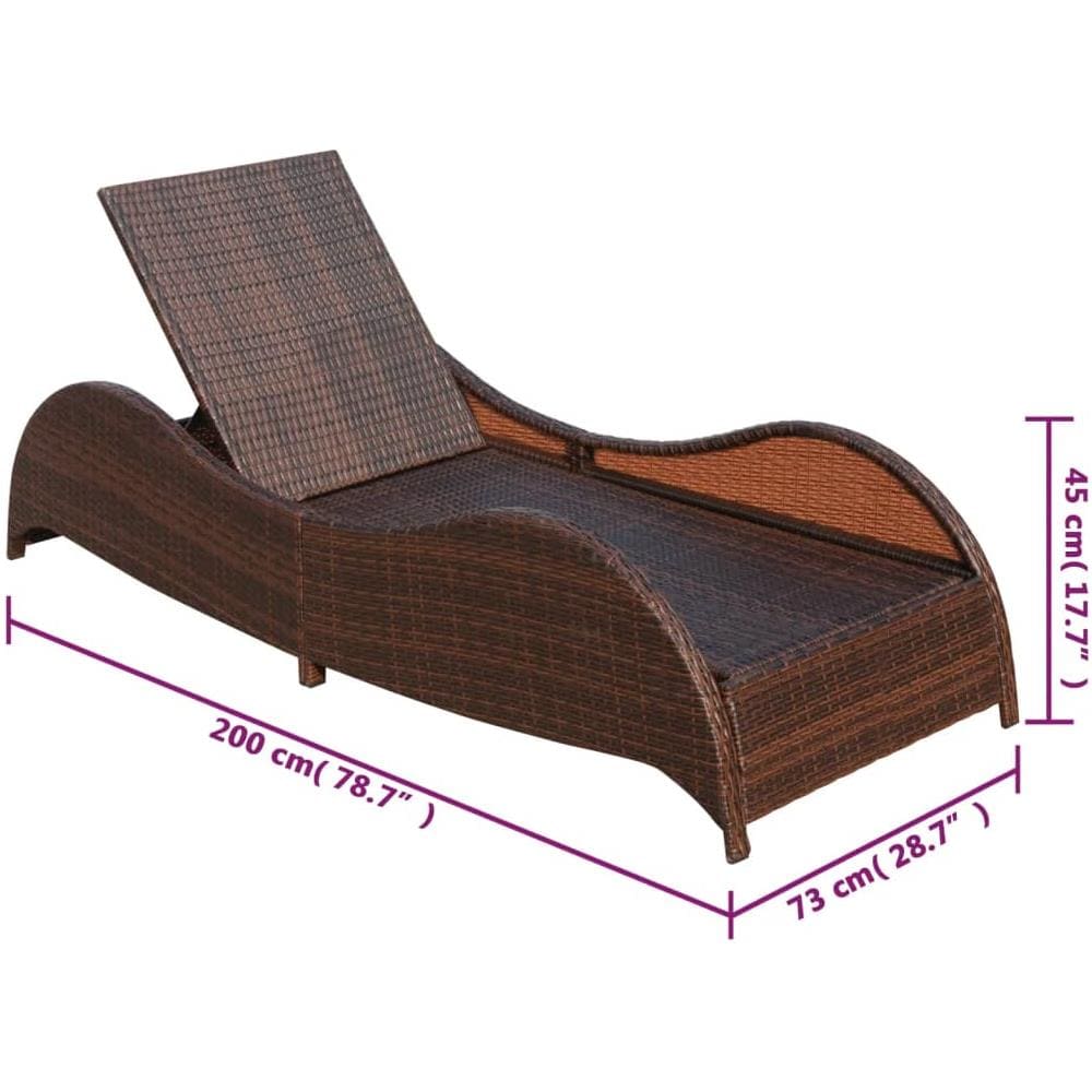 Sedia A Sdraio In Poly Rattan Marrone - Foto 2