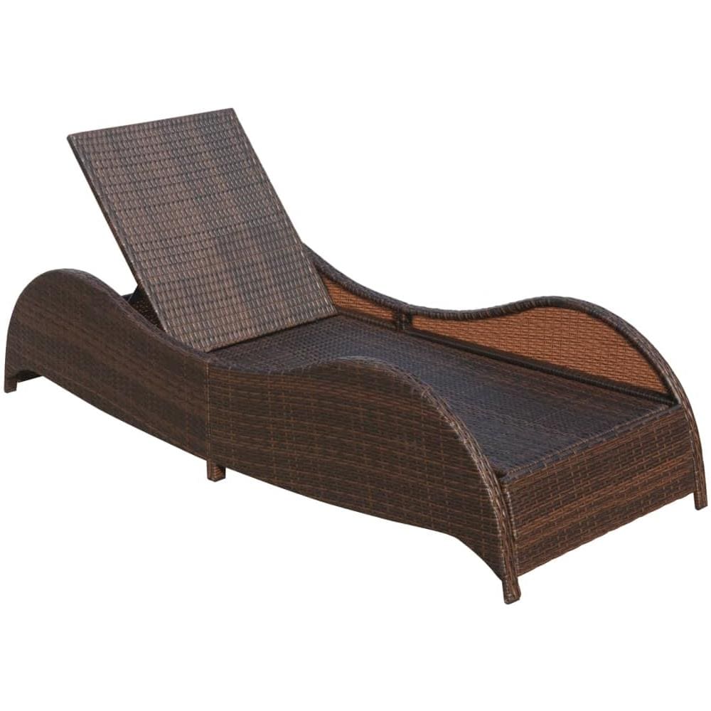 Sedia A Sdraio In Poly Rattan Marrone - Foto 6