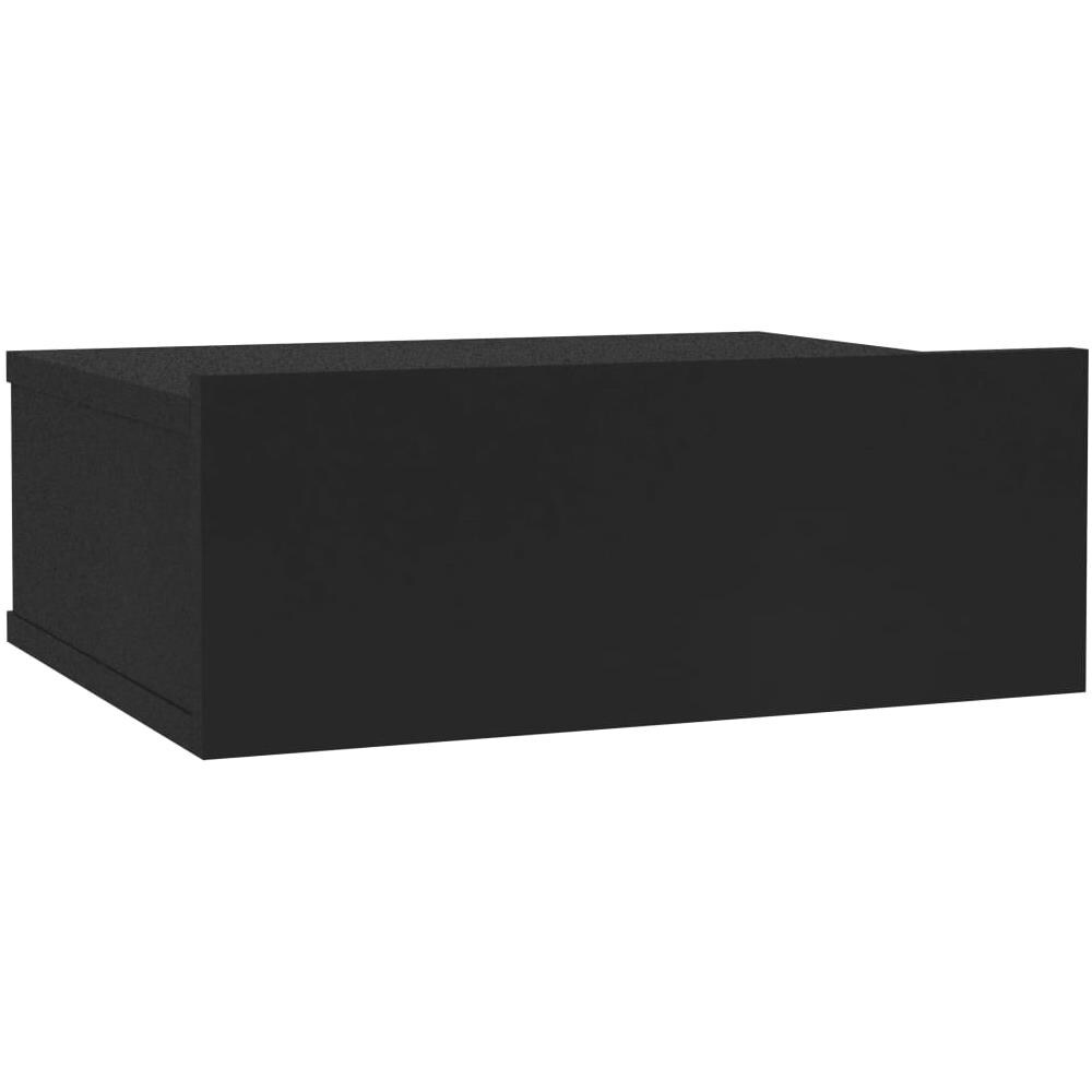Comodino Pensile Nero 40x30x15 cm in Legno Multistrato - Foto 2