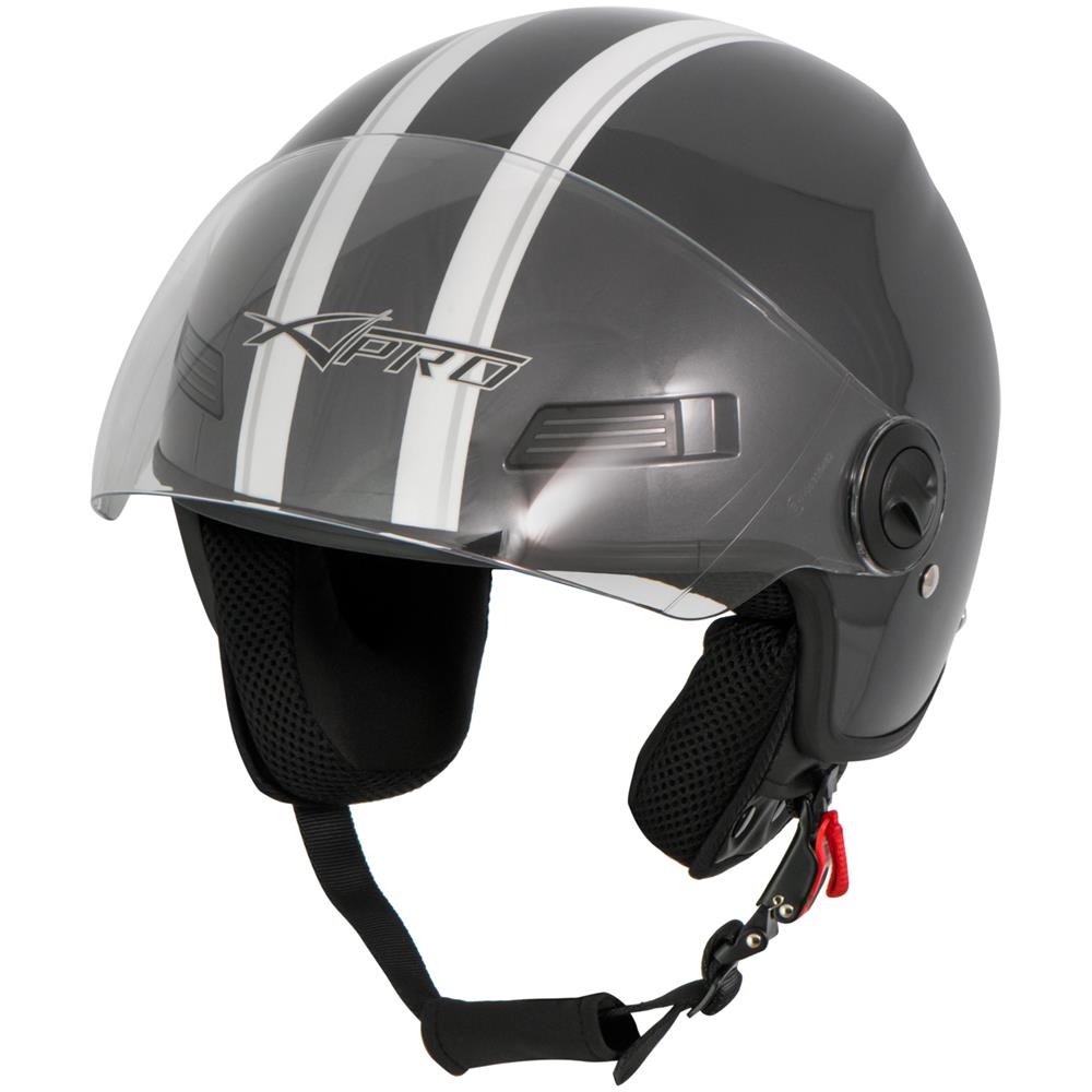 Casco Jet Scooter Moto Quad Omologato Ece 22 05 Visiera Grigo Xs - Foto 5