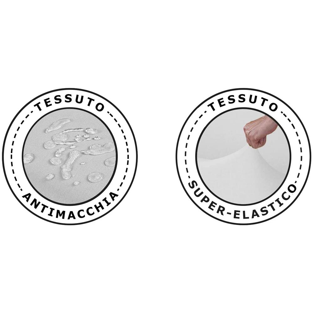 Copricuscino Bielastico Antimacchia - Cuscino 4 Posti (estendibile Da 170 A 230 Cm) Bianco - Foto 2