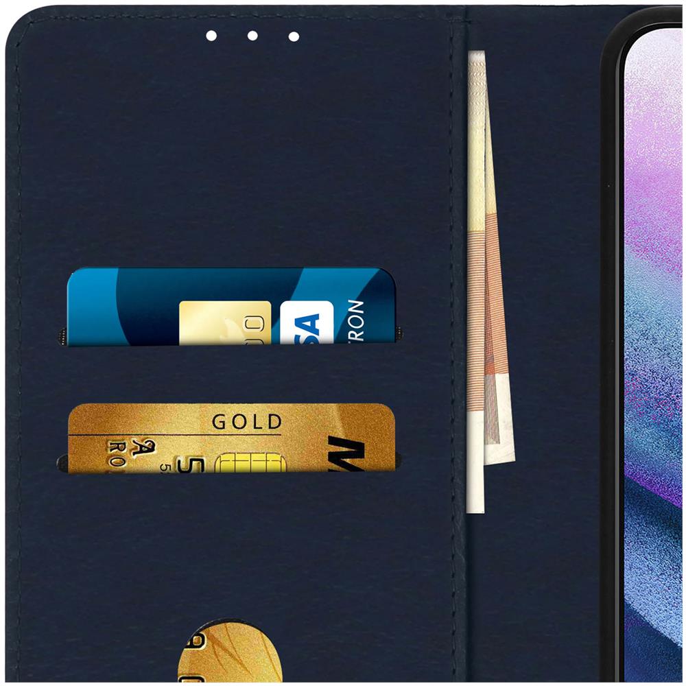 Custodia Samsung Galaxy S21 Plus Portadocumenti Funzione Supporto Blu - Foto 5
