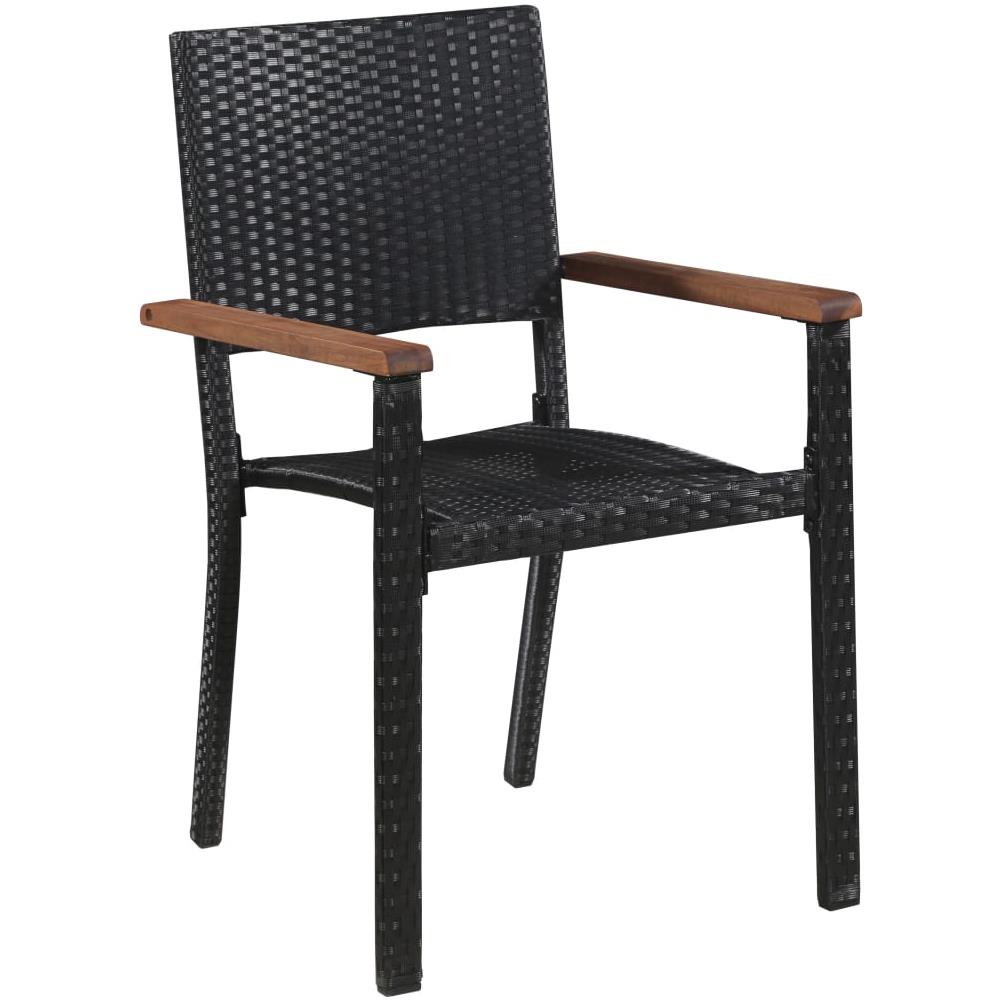 Set Mobili Da Pranzo Per Giardino 3 Pz Nero - Foto 3