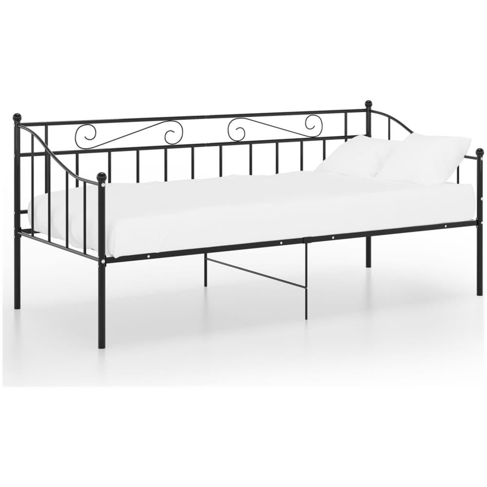 Divano Letto Telaio Nero In Metallo 90x200 Cm - Foto 2