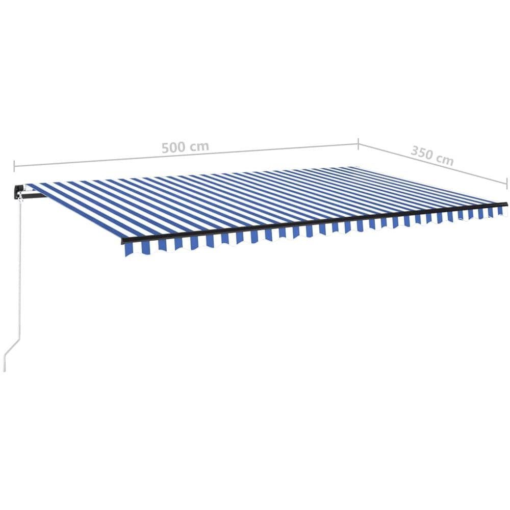 Tenda Da Sole Retrattile Manuale 500x350 Cm Blu E Bianca - Foto 7