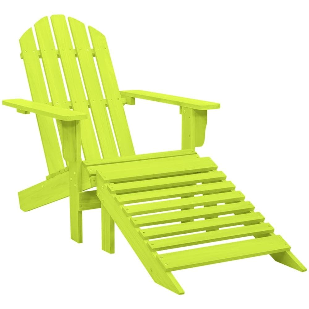 Sedia Giardino Adirondack con Ottomana Massello di Abete Verde - Foto 1