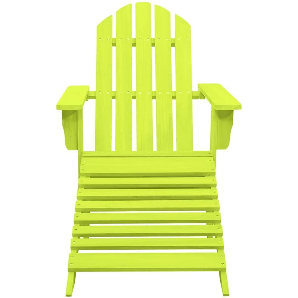 Sedia Giardino Adirondack con Ottomana Massello di Abete Verde - Foto 2