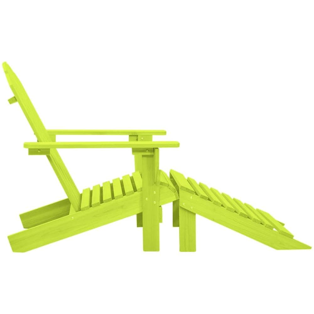 Sedia Giardino Adirondack con Ottomana Massello di Abete Verde - Foto 3