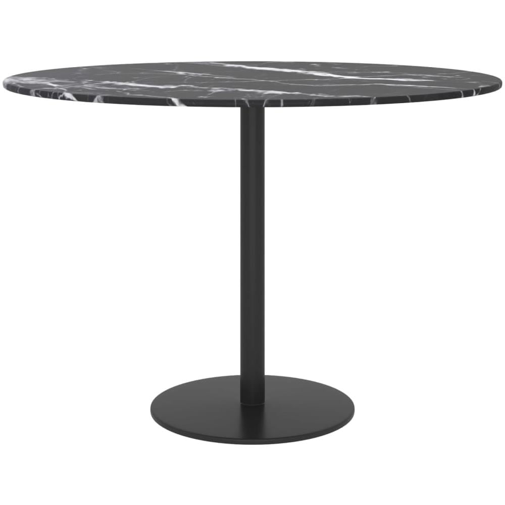 Piano Per Tavolo Nero 60x0,8 Cm Vetro Temperato Aspetto Marmo - Foto 2