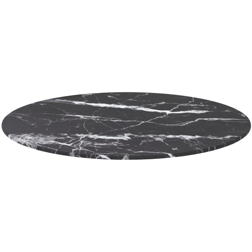 Piano Per Tavolo Nero 60x0,8 Cm Vetro Temperato Aspetto Marmo - Foto 3