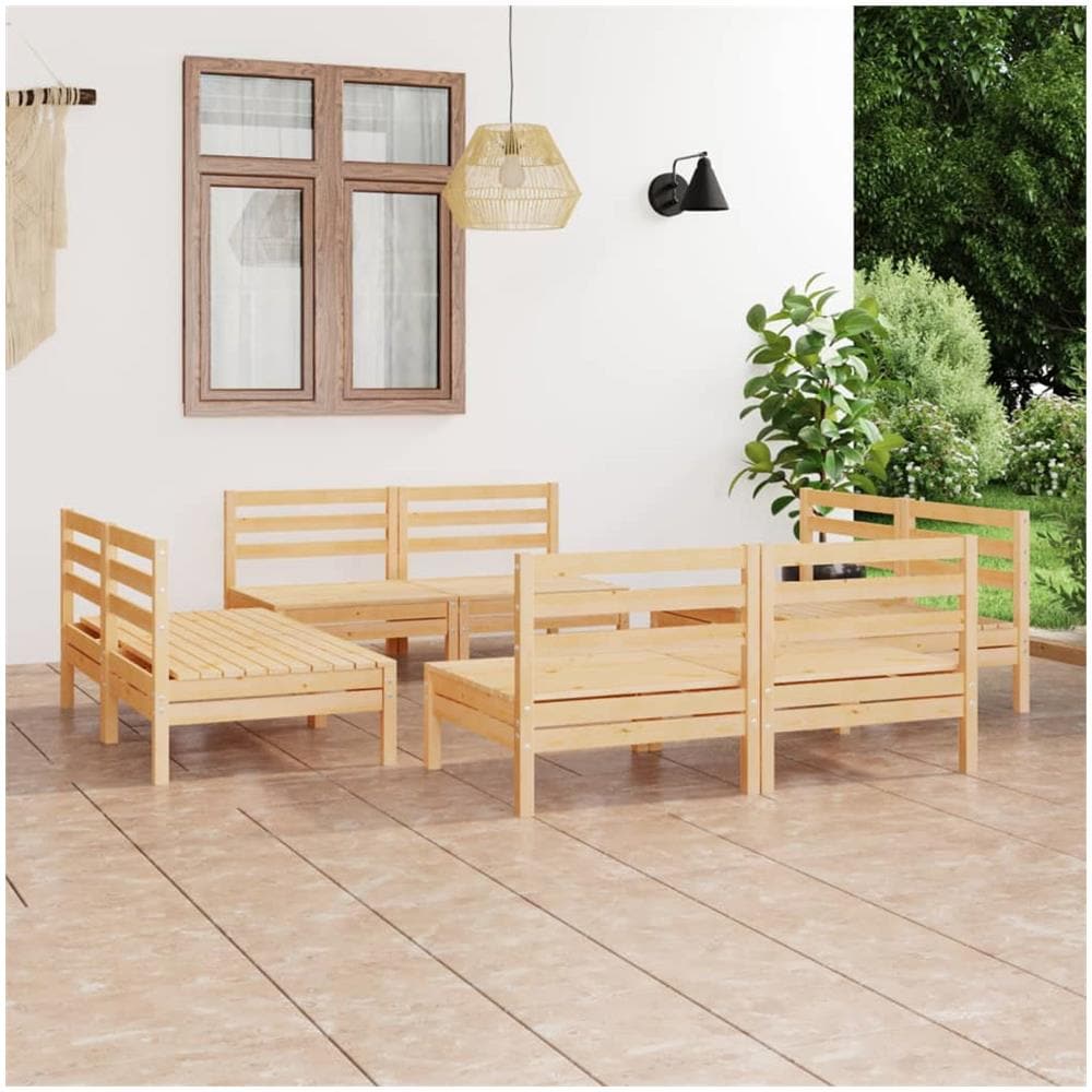 Set Divani Da Giardino 8 Pz In Legno Massello Di Pino - Foto 1