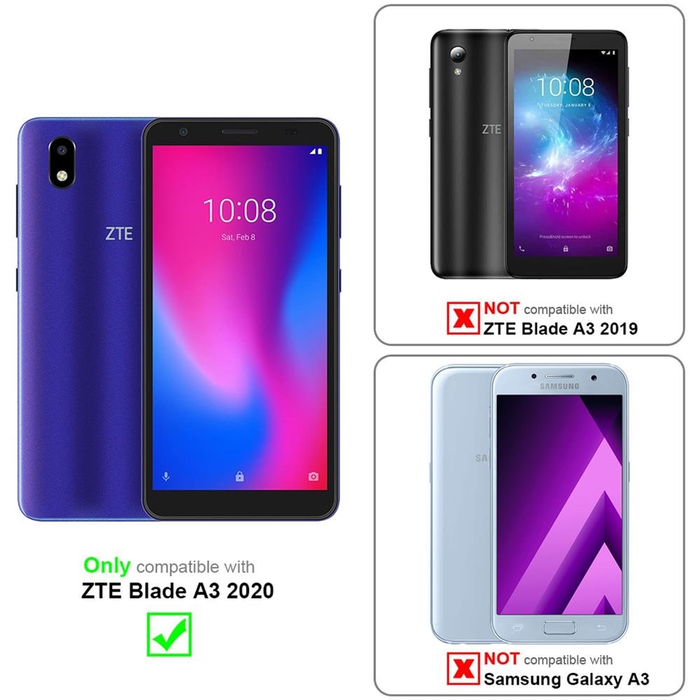 Custodia Compatibile Con Zte Blade A3 2020 In Nero Di Notte - Coperchio Protettiva Con Chiusura Magnetica, Funzione Stand E Tasca Per Le Carte - Foto 2