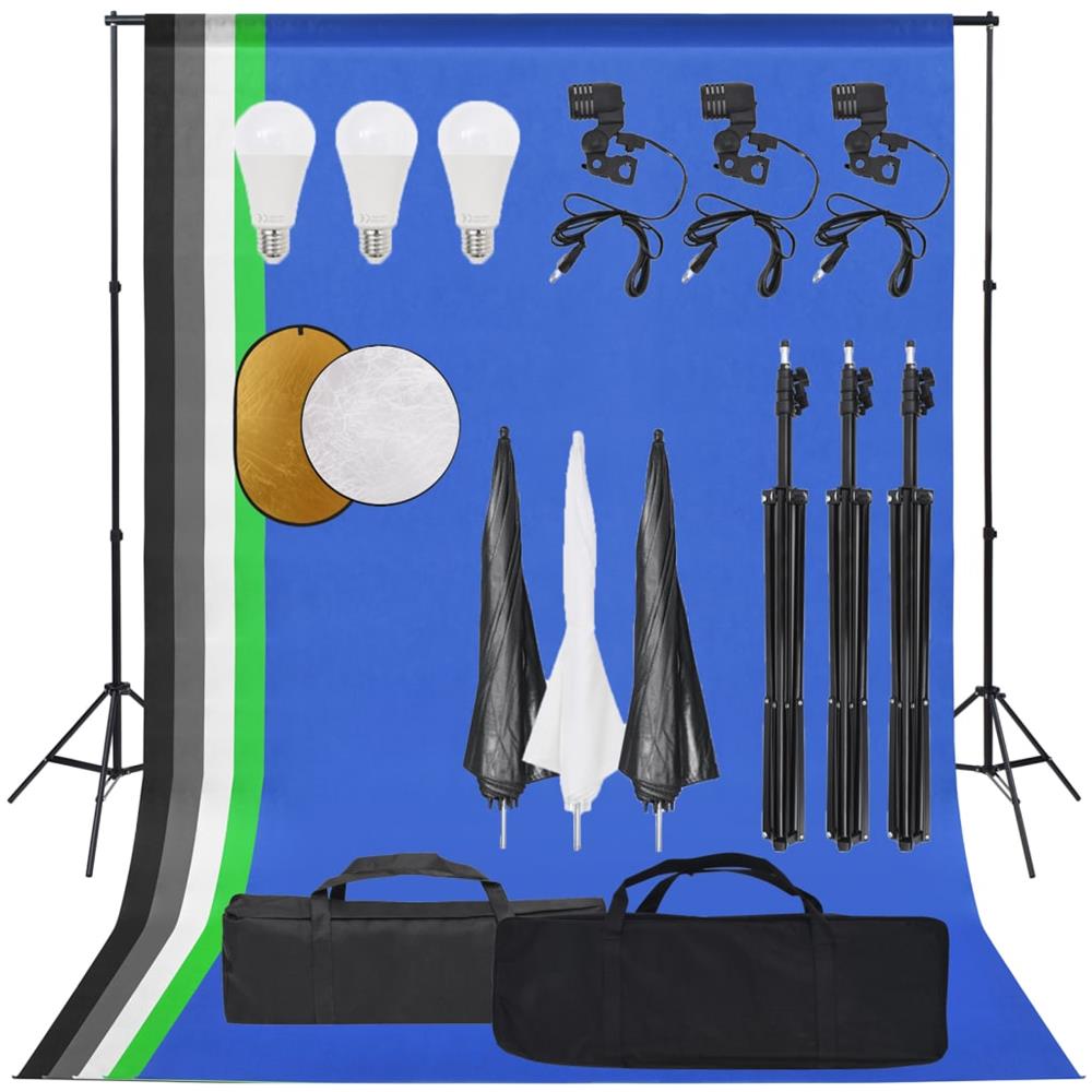 Kit Per Studio Fotografico Con Set Luci, Fondale E Riflettore - Foto 1