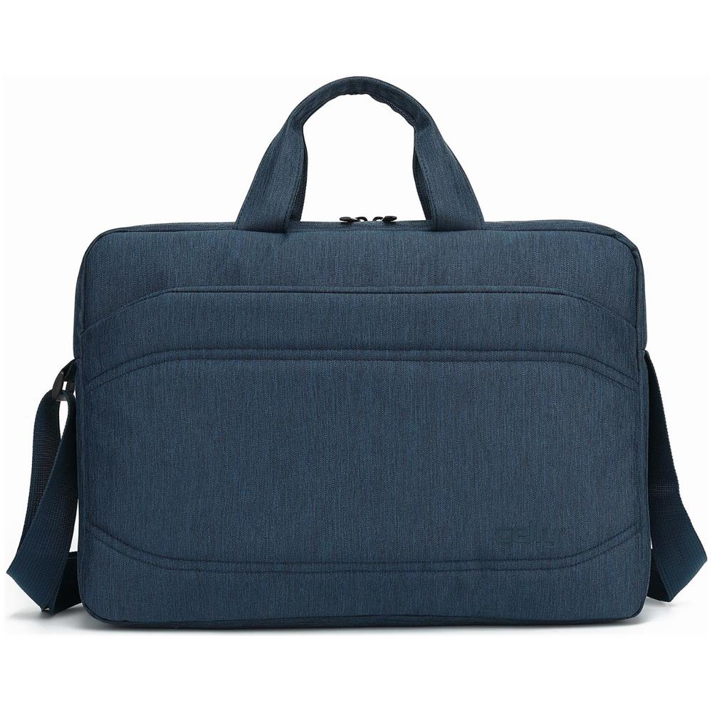 Messengerbag Borsa Per Notebook Da 15.6' In Poliestere 6 Scomparti Con Tracolla Blu - Foto 2