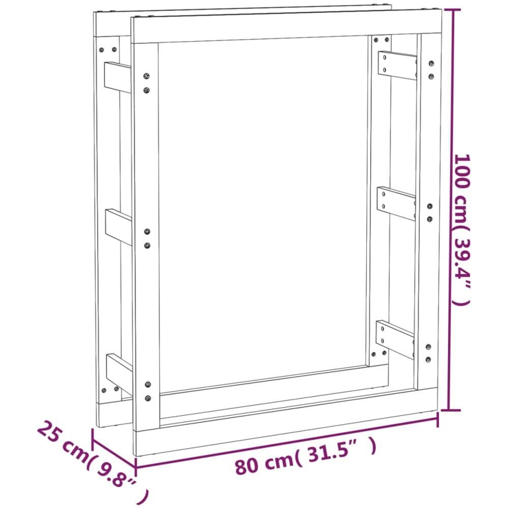 Portalegna Miele 80x25x100 cm in Legno Massello di Pino - Foto 7