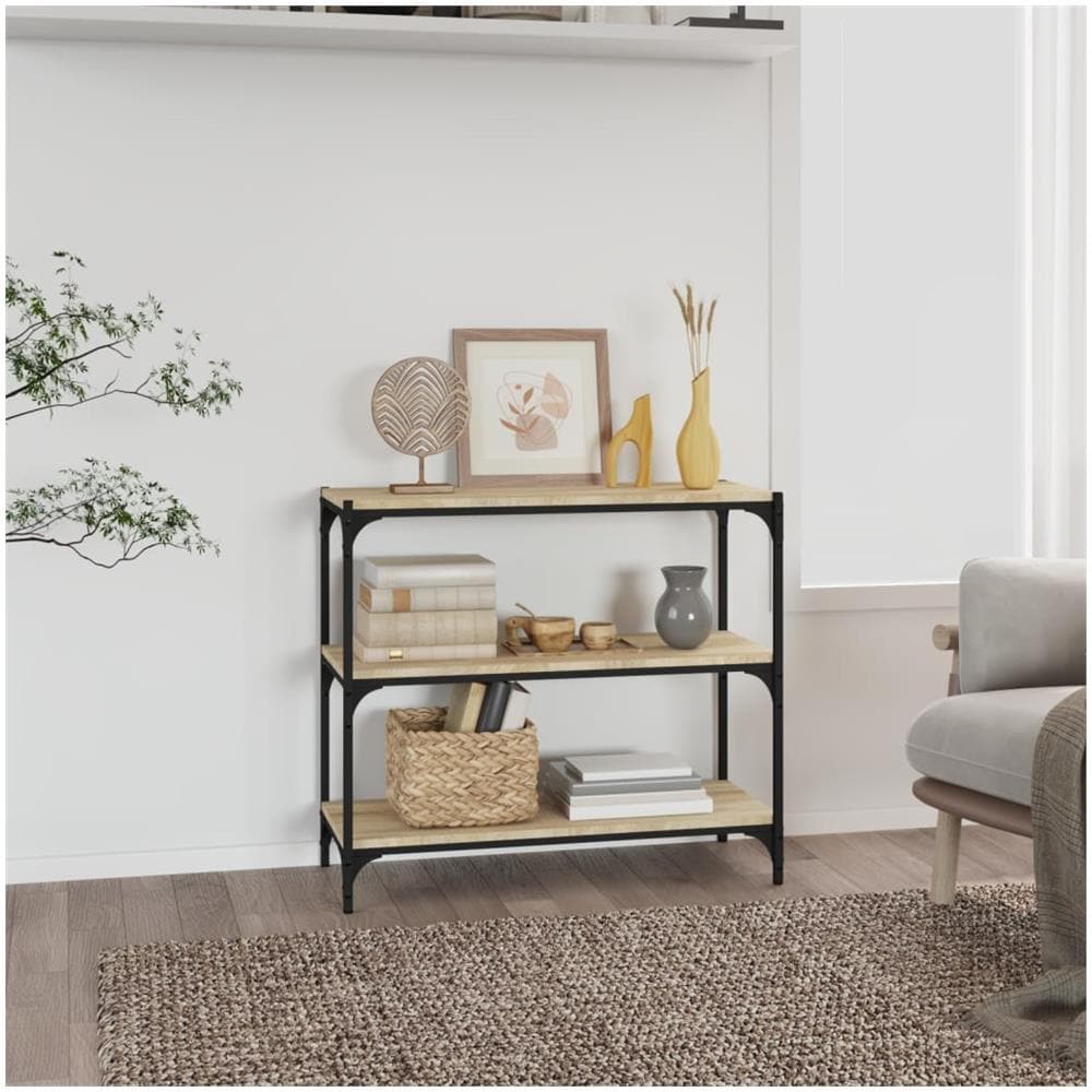 Libreria Rovere Sonoma 80x33x70,5cm Legno Multistrato E Acciaio - Foto 1
