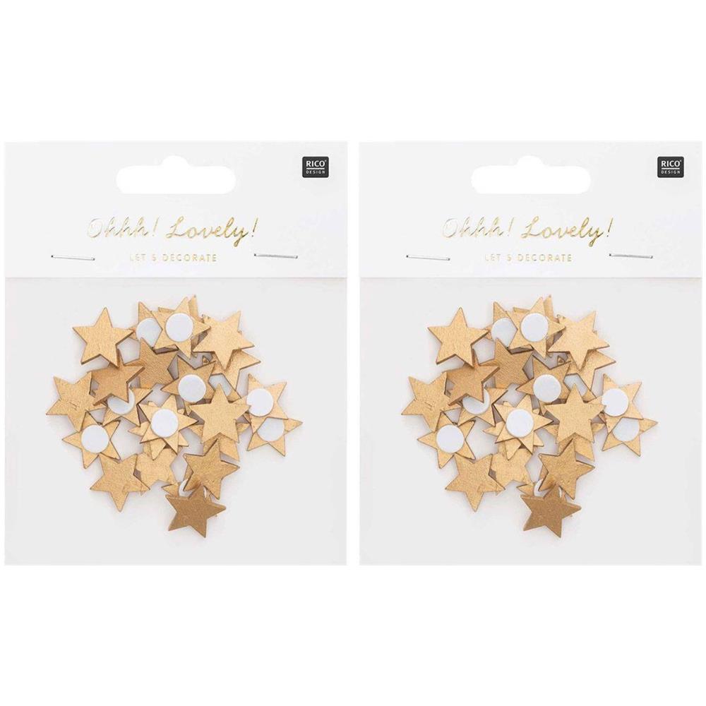 48 Adesivi Stella In Legno Dorato 2 Cm - Foto 1
