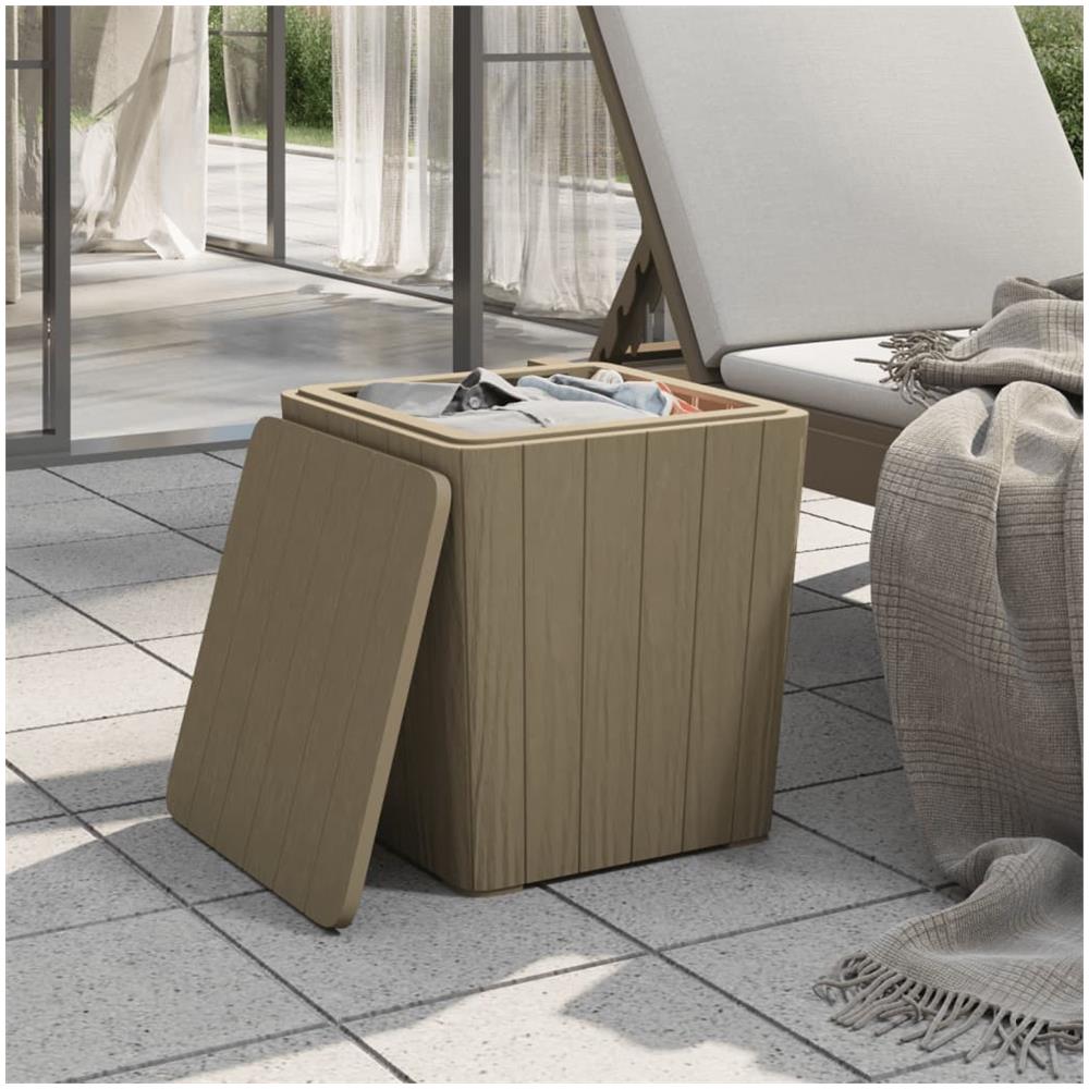 Tavolo Da Giardino Con Coperchio Polipropilene Marrone Chiaro - Foto 3