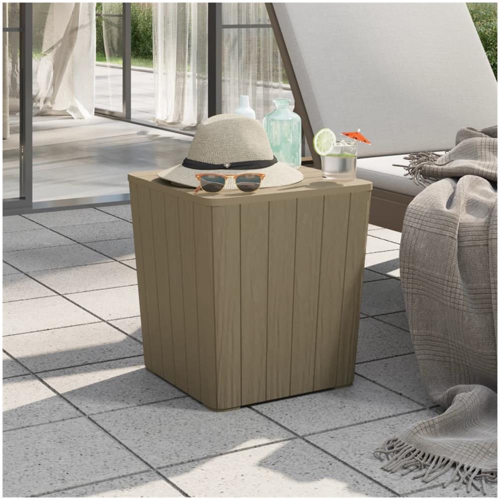 Tavolo Da Giardino Con Coperchio Polipropilene Marrone Chiaro - Foto 1