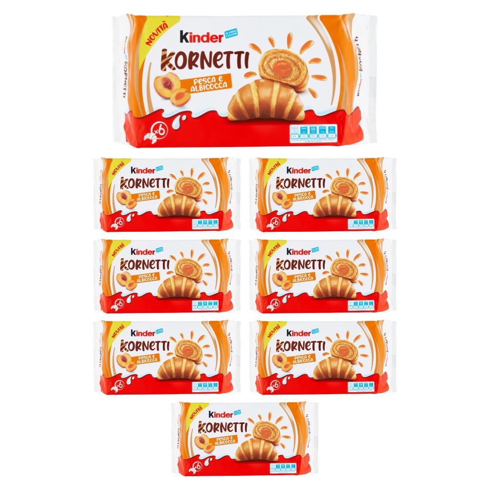 Kinder Kornetti Pesca E Albicocca 8 Confezioni Di 6 Cornetti Da 42 Grammi - Foto 1