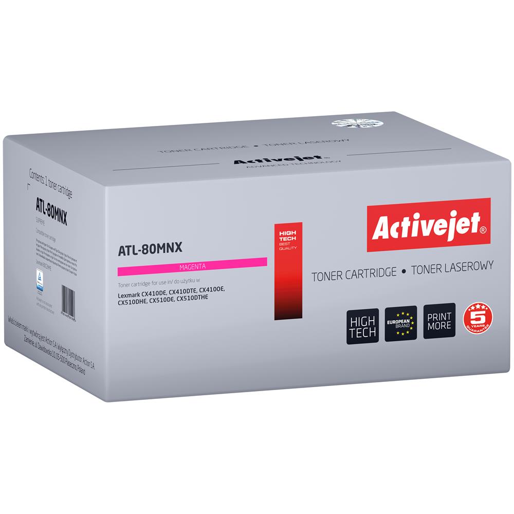 Toner ATL-80MNX (sostitutivo di Lexmark 80C2HME, Supreme; 3000 pagine; magenta) - Foto 1