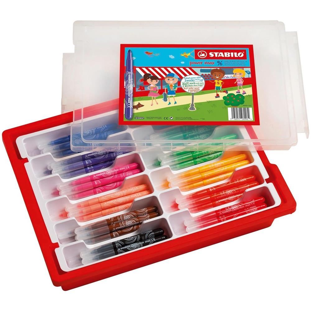 power max - Pennarello - Punta XL - School Box da 140 - 18 Colori Assortiti - Foto 2