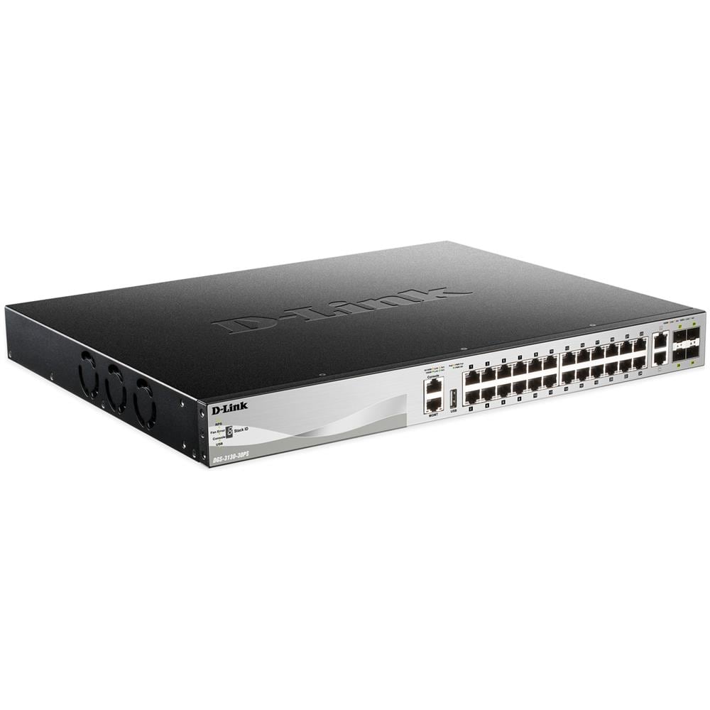Switch DGS-3130-30PS 24 Porte Ethernet PoE 10 / 100 / 1000 Mbps RJ45 con 4 Porte SFP+ Managed  - Foto 2